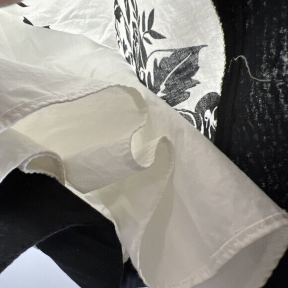 WHBM White House Black Market Dress 10 Floral Black White Strapless Cotton Zip - Picture 5 of 10